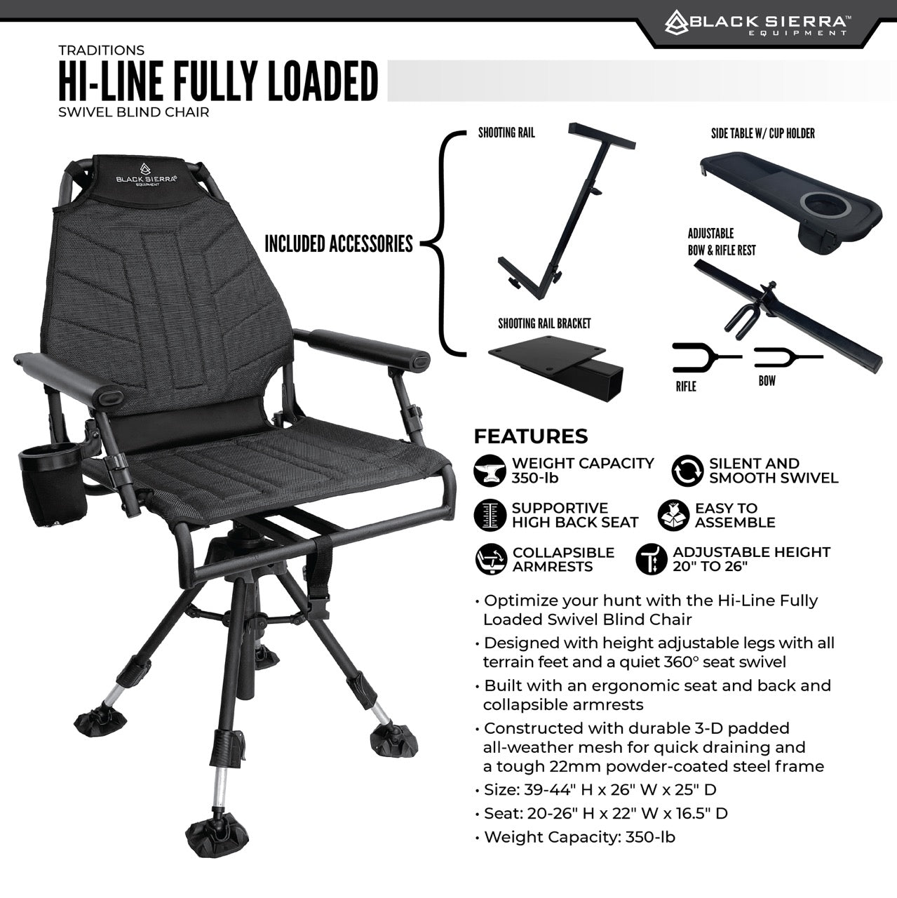 Hi-Line Fully Loaded Swivel Blind Chair