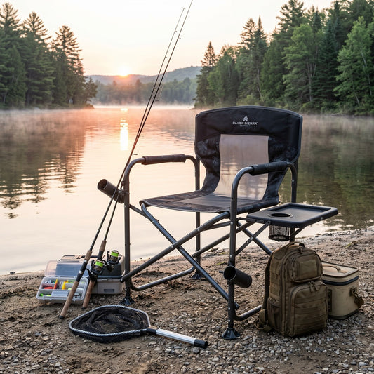 Voyageur Ventback Fishing Chair - AXS Camo™ Shroud Carbon