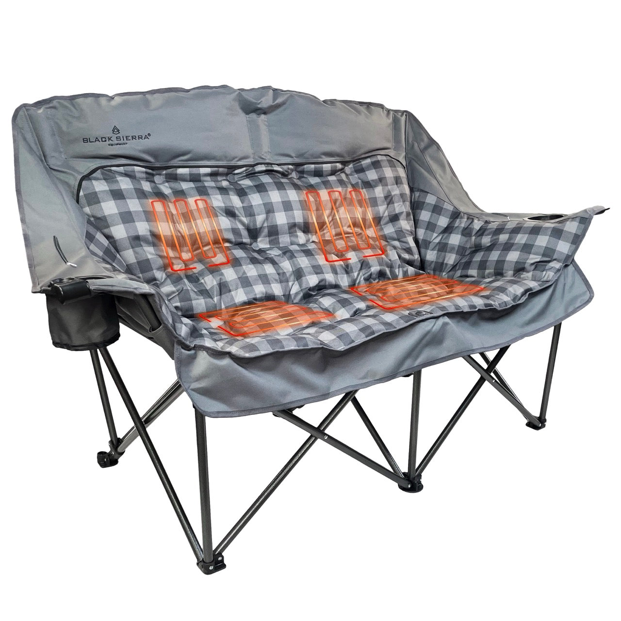 Heated Comfort Cloud Sofa - Gray Buffalo Check