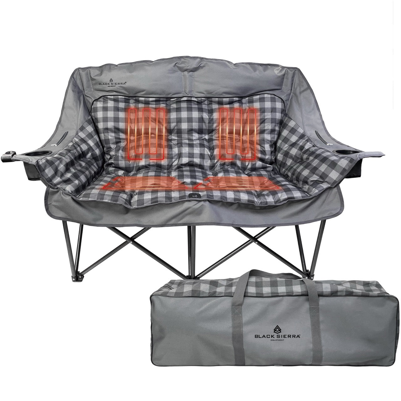 Heated Comfort Cloud Sofa - Gray Buffalo Check