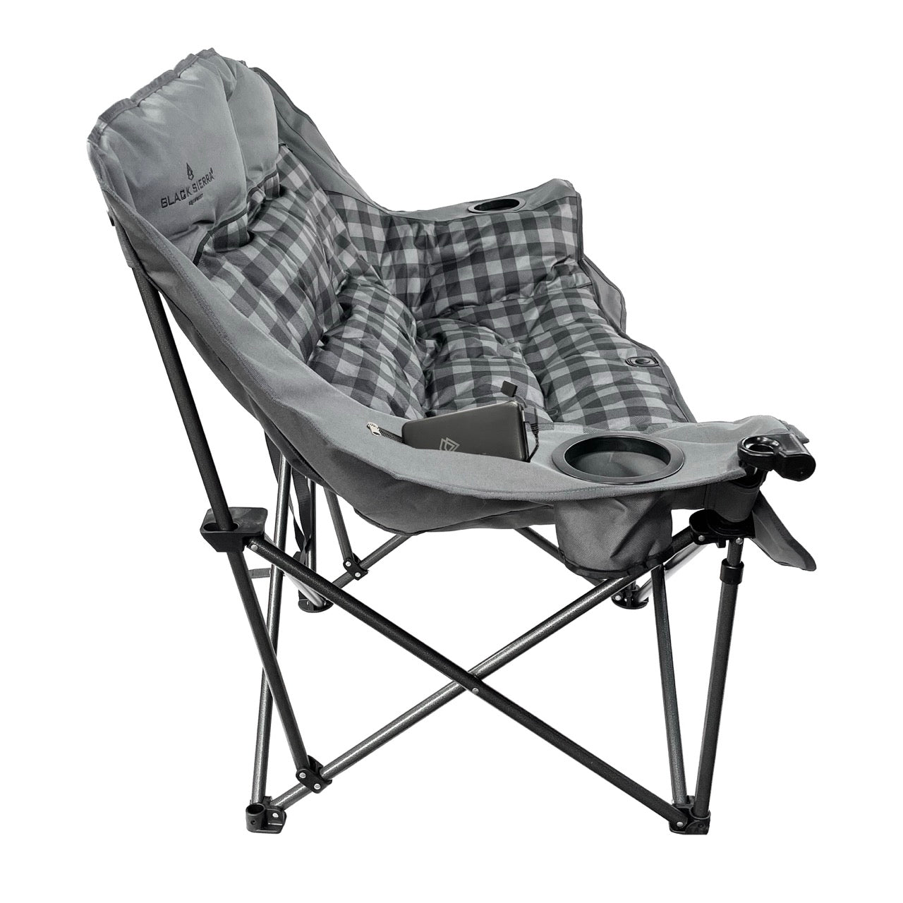 Heated Comfort Cloud Sofa - Gray Buffalo Check