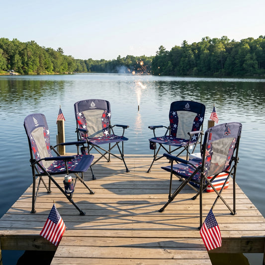 Stars & Stripes Alpha Ventback Hardarm Chair
