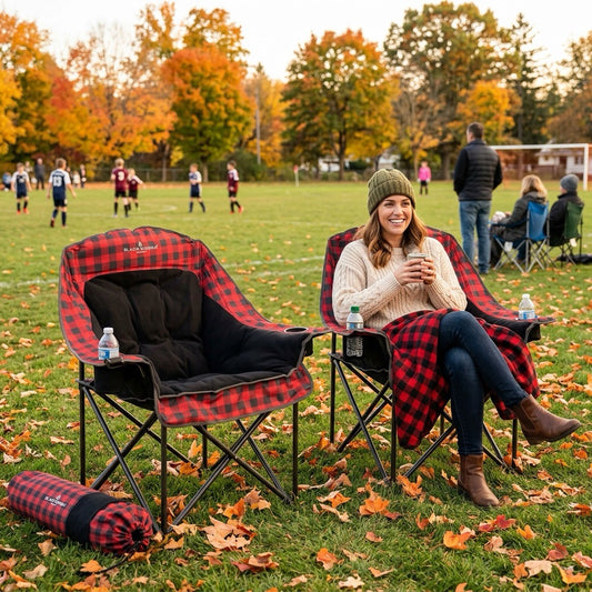 Comfort Cloud Chair - Red Buffalo Check/Black Fleece