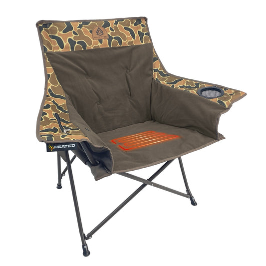 Heated XL Padded Tension Chair - AXS Camo™ Heritage Field/Brown Fleece