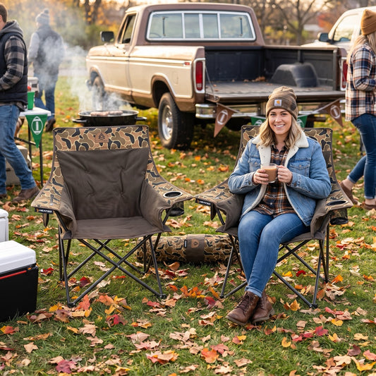 Heated XL Padded Tension Chair - AXS Camo™ Heritage Field/Brown Fleece