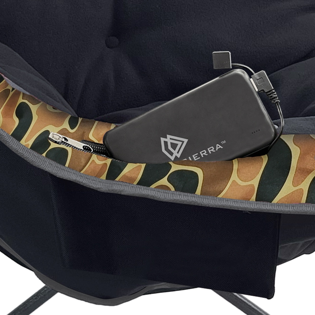 Heated Comfort Cloud Chair - AXS Camo™ Heritage Field/Brown Fleece