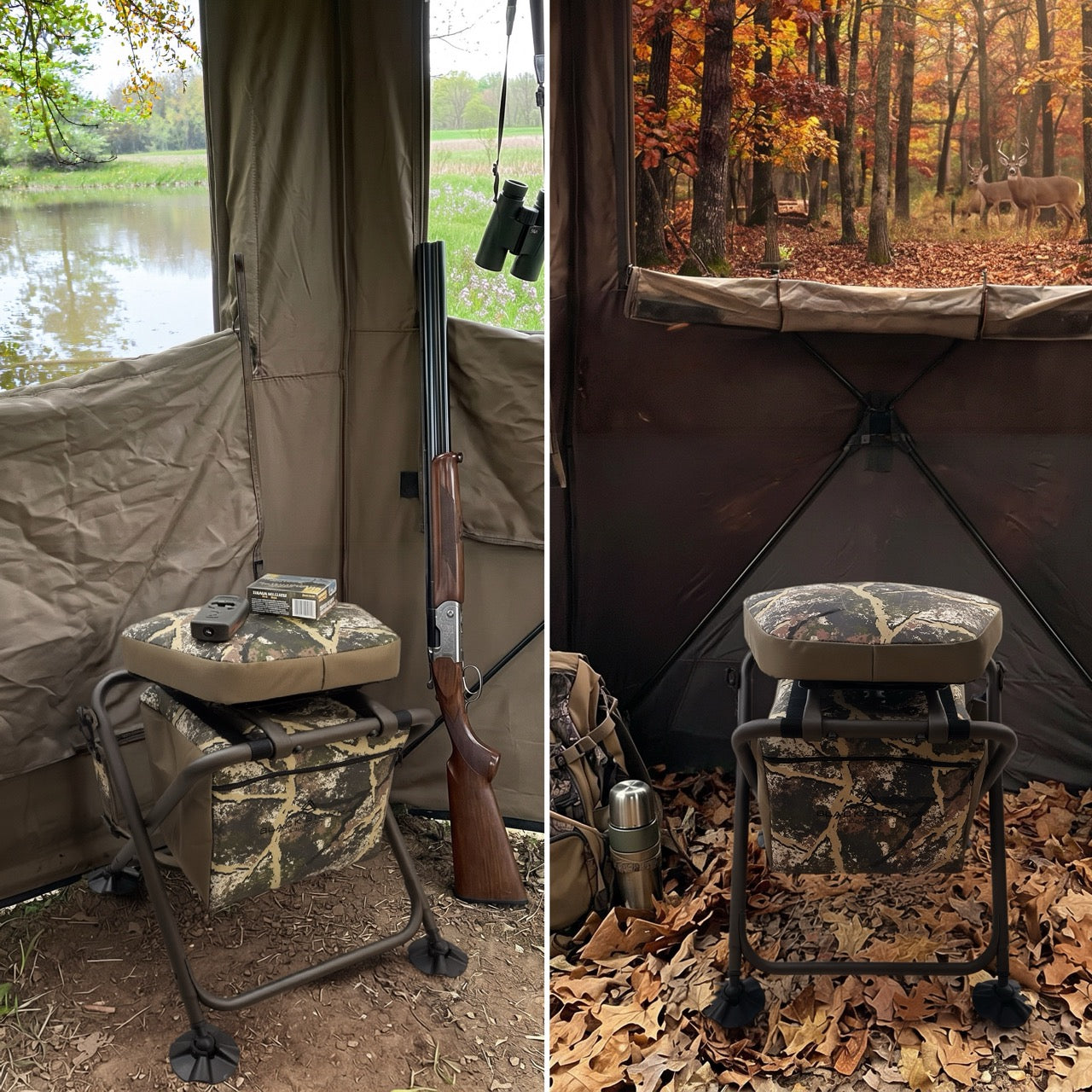 Slamr Swivel Hunt Stool - AXS Camo™ Shroud Ranger